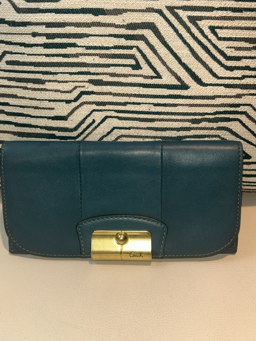 Coach Kristen Teal Leather Wallet
